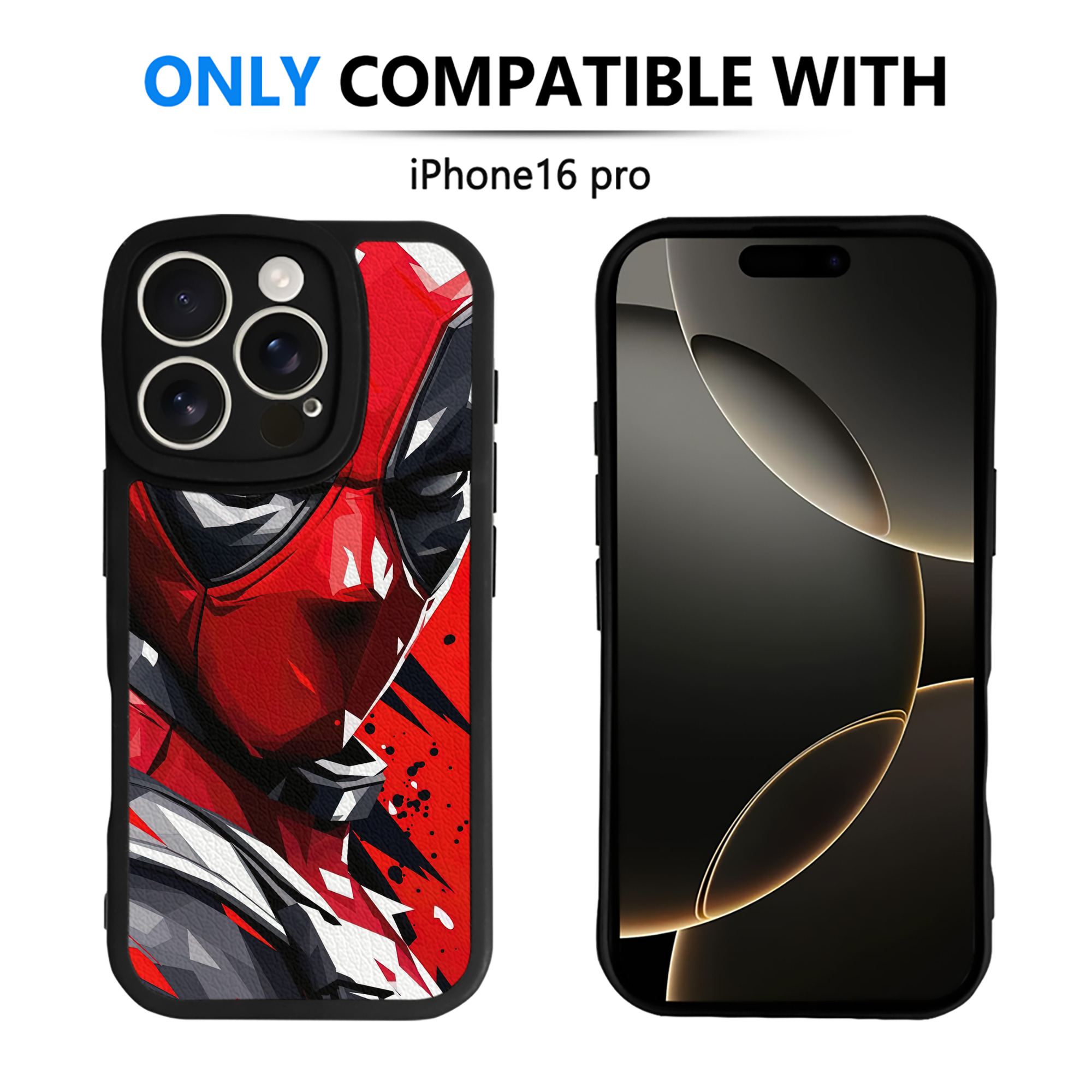 （画像用） Deadpool デッドプール 【iPhone 16シリーズ対応】シリコンスマホケース（レザー調） 材質：シリコン